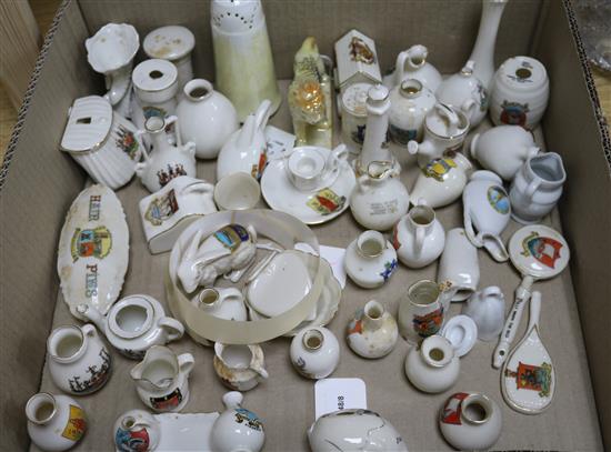 A collection of Goss and other crested china, mixed, including Isle of Wight, Southampton, etc. (50 approx)